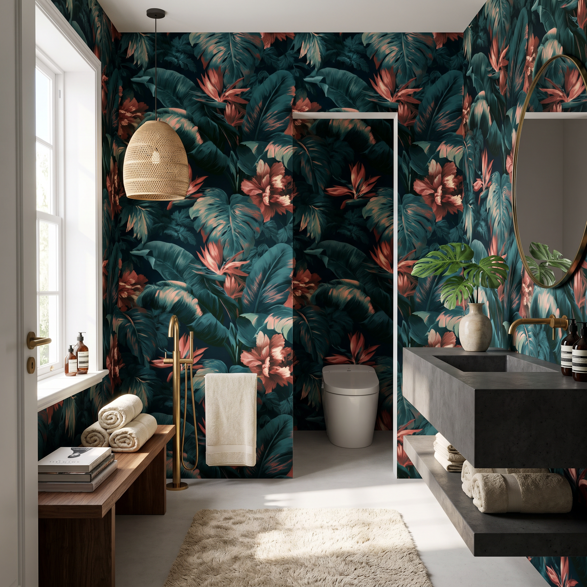 Bourbon Glass Jungle Wallpaper