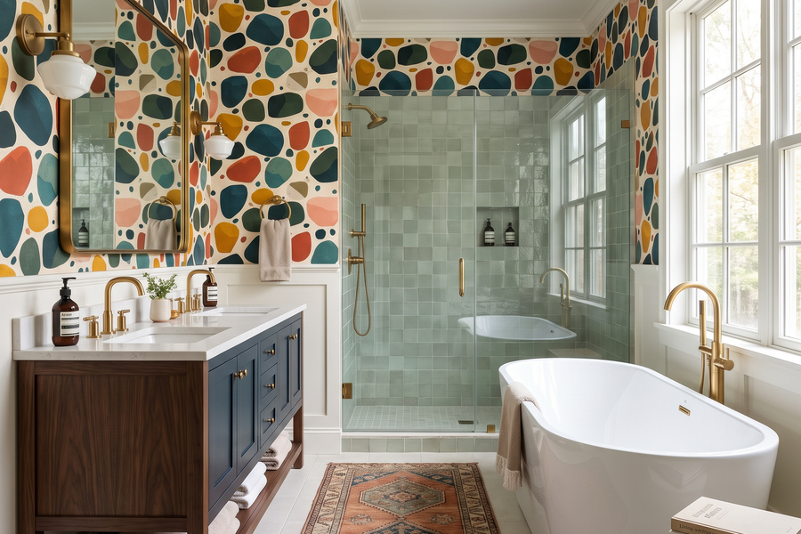 Modernist Cobble Wallpaper