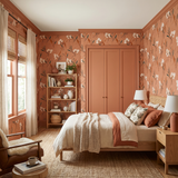 Salmon Sketchbook Branches Wallpaper