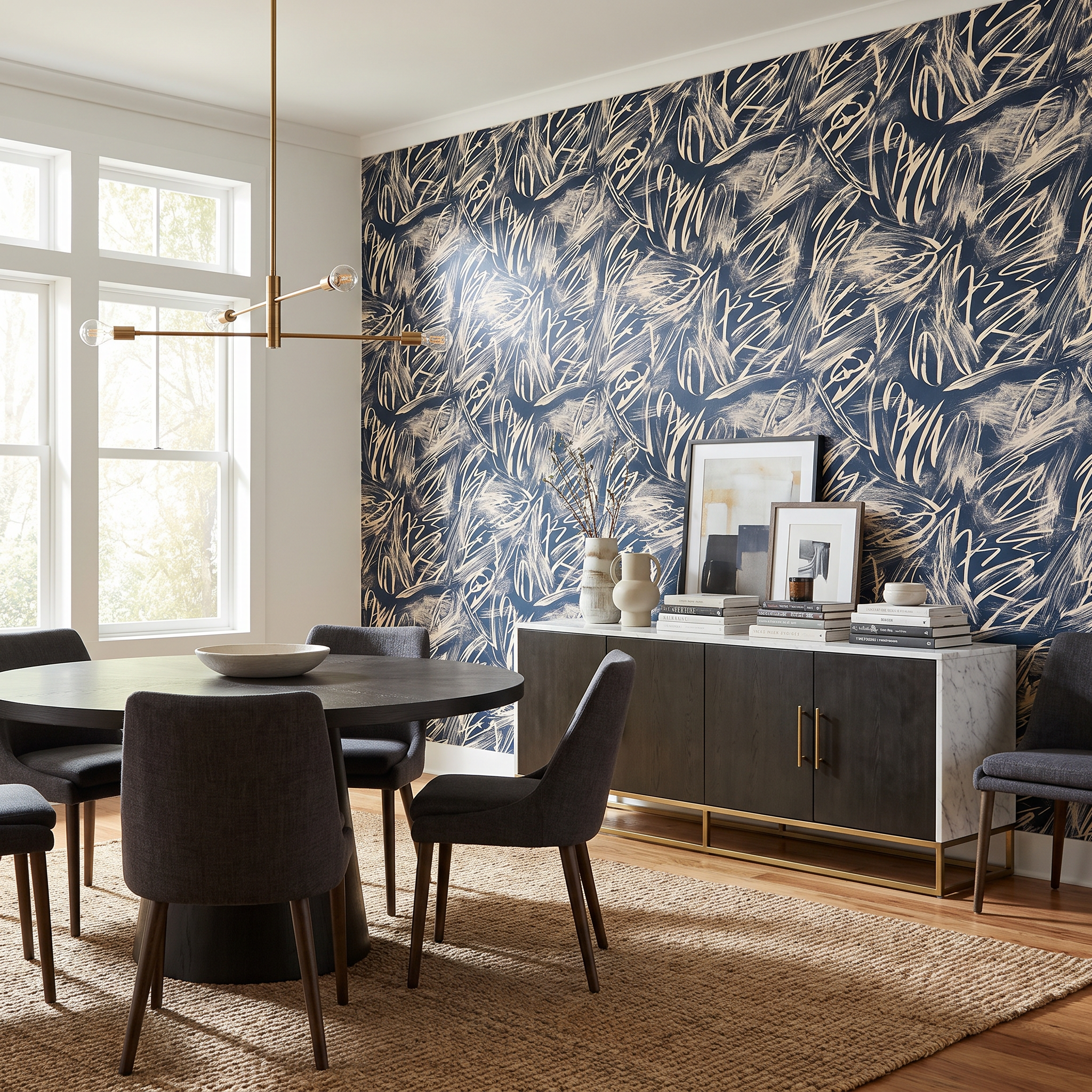Palimpsest Blue Wallpaper