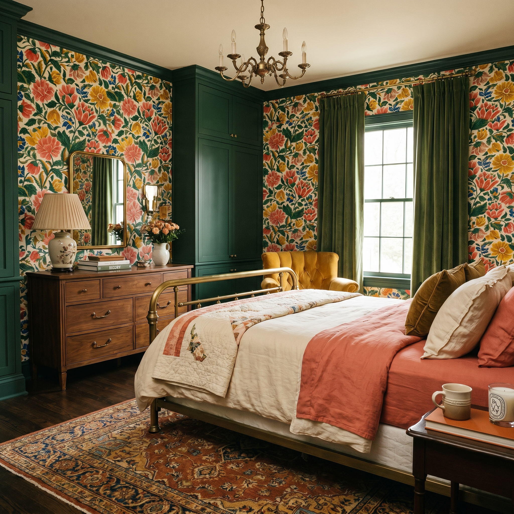 Bohemian Garden Gouache Wallpaper