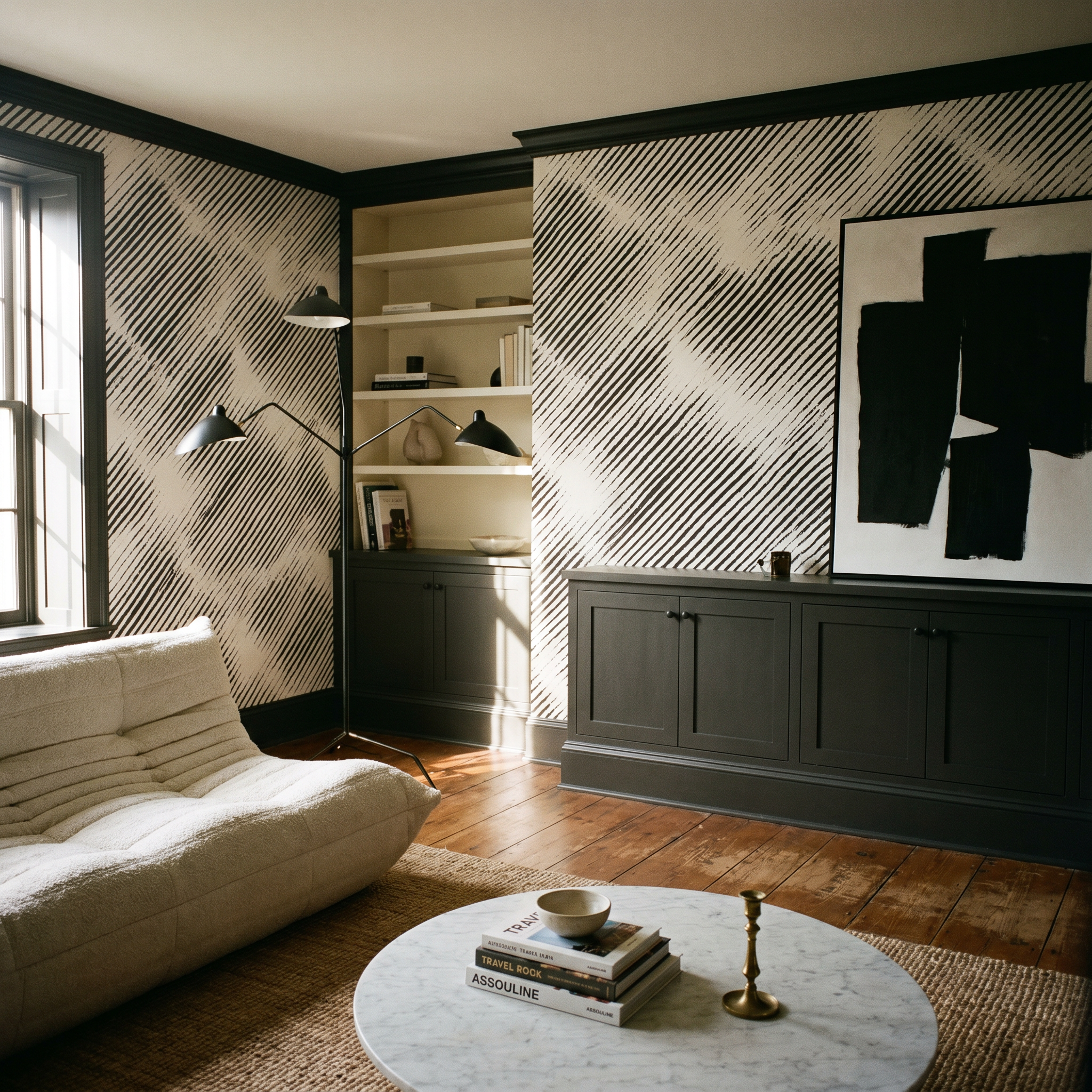 Diagonal Grain Press Wallpaper