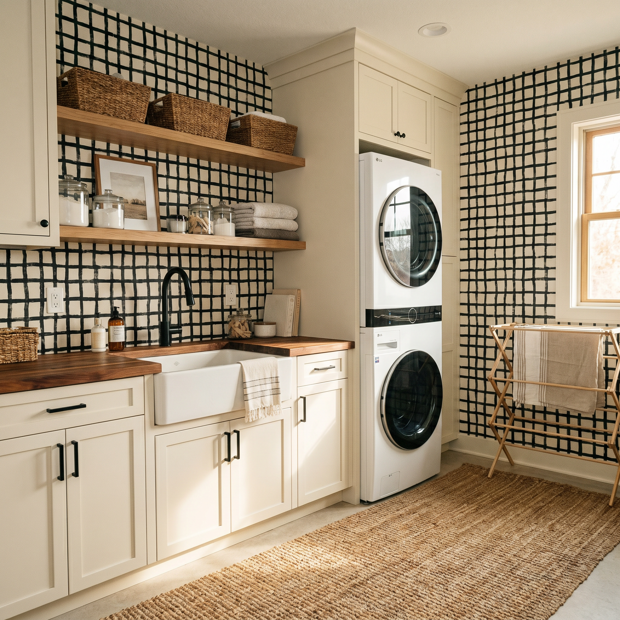 Hand-Dipped Lattice Wallpaper