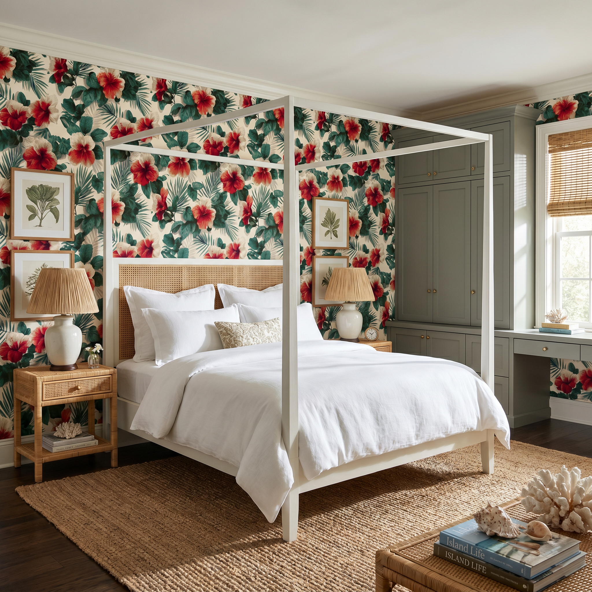 Kahala Vintage Hibiscus Wallpaper
