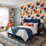 Cobalt Calico Carnival Wallpaper