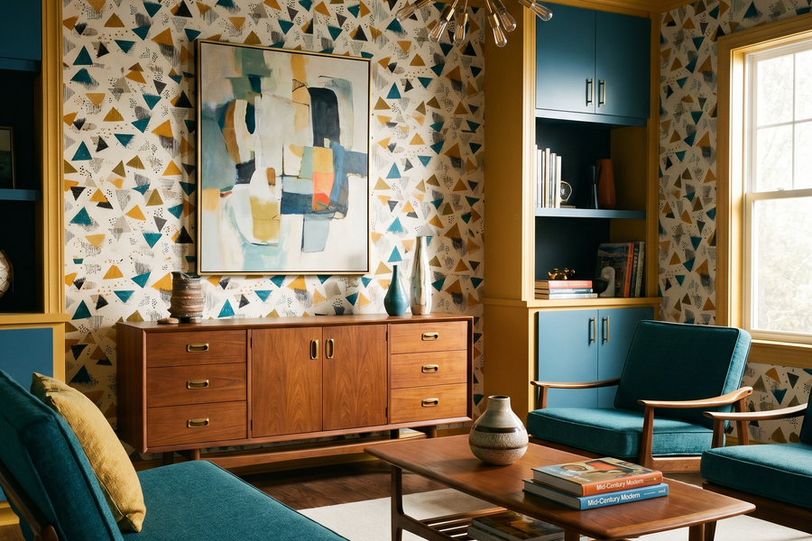 Stamped Tangram Wallpaper