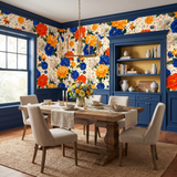 Cobalt Calico Carnival Wallpaper