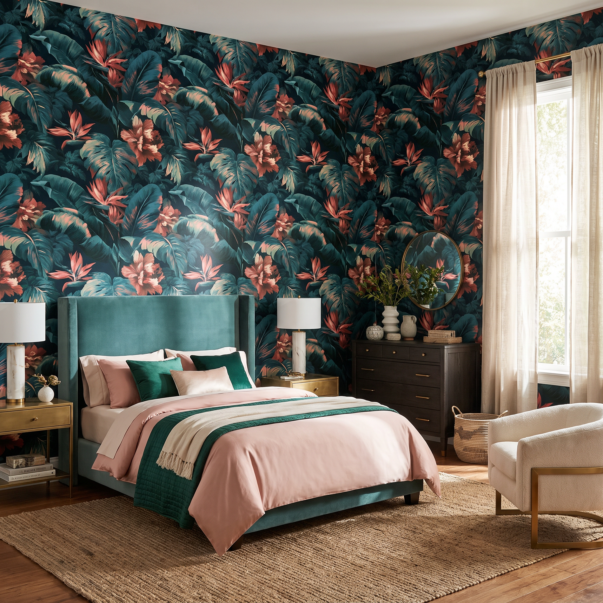 Bourbon Glass Jungle Wallpaper