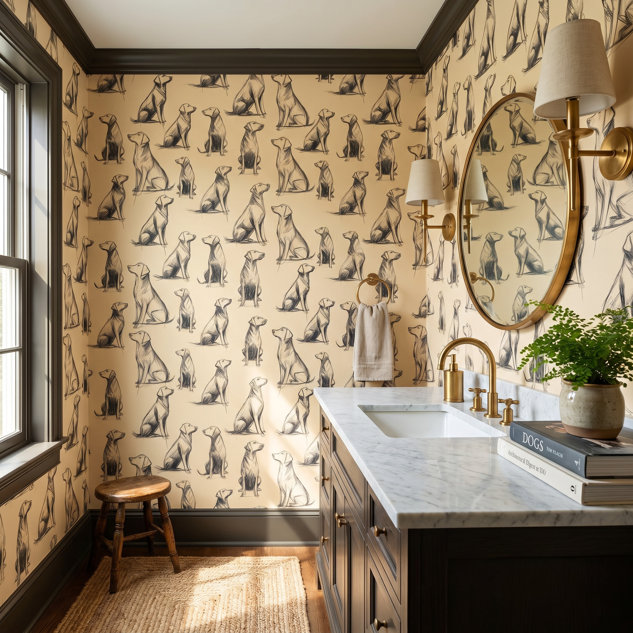 Studio Sketch Labradors Wallpaper