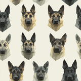 Facet Shepherd Wallpaper with geometric dog pattern.
