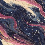 Abstract marble wallpaper with gold flecks, in blue, pink and cream tones.