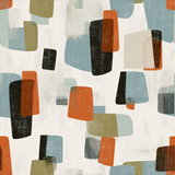 Midlake Shuffle wallpaper with abstract geometric pattern in shades of orange, blue, and green.