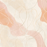 Peach and cream wallpaper with abstract ribbons, no brand attribution, featuring a textured, organic pattern.
