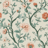 Floral garden muse wallpaper with leaf and flower pattern.