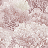 Blush coral forest wallpaper with branching coral patterns.