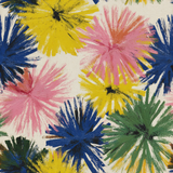 Colorful floral wallpaper by unknown vendor featuring yellow, pink, green, and blue brushstroke flowers.