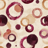 Abstract circle pattern wallpaper with burgundy and tan accents.