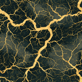 Gold faultline wallpaper with a black background, featuring a tree-like pattern.
