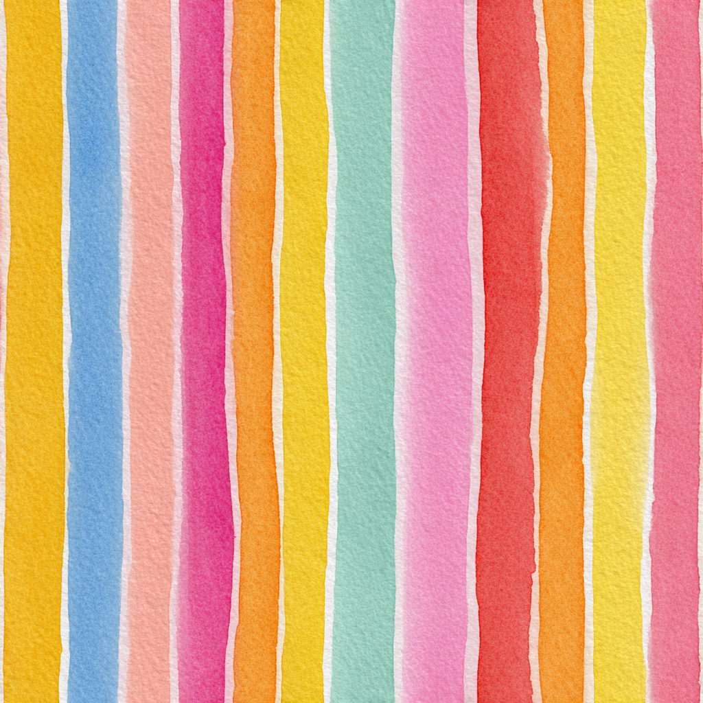 Colorful striped wallpaper with watercolor texture.
