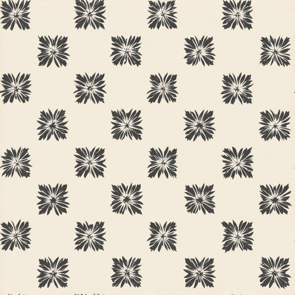 Assembly wallpaper with a dark floral pattern on a cream background.