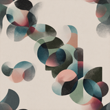 Abstract wallpaper with teal, rose, and green circles, overlapping in a geometric pattern.

