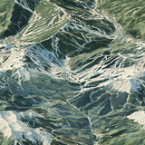 Snowmass atlas wallpaper with ski runs, from Art Paper Editions, depicting an aerial view of mountain terrain.
