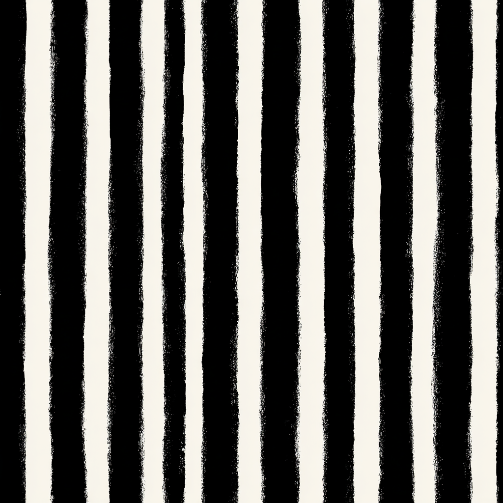Black and white striped wallpaper with textured brush strokes.