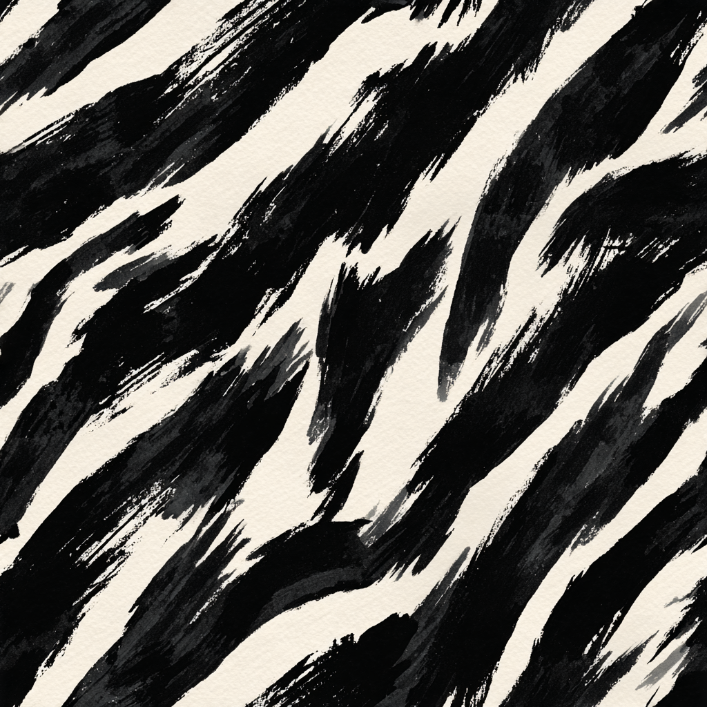 Abstract black and white wallpaper with brush stroke pattern.