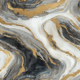 Gray swirling wallpaper with gold accents, displaying a marbled pattern and smooth texture.