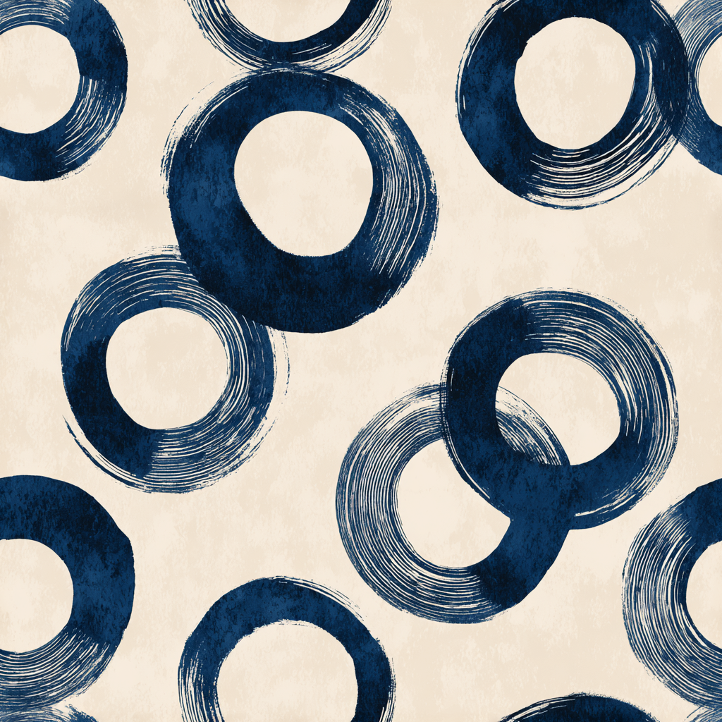 Sumi Indigo Halos Wallpaper