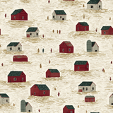 Red Barn Tally Wallpaper