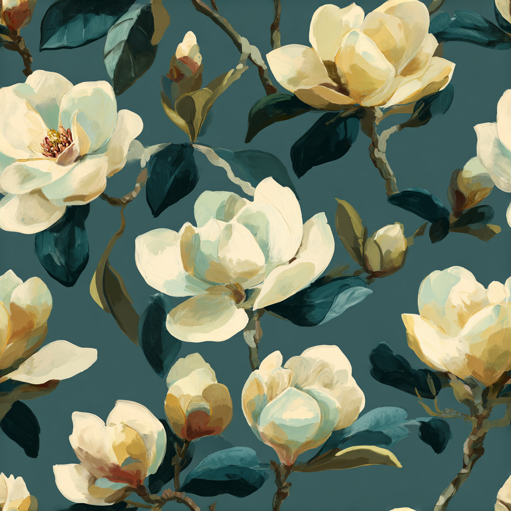 Magnolia Slate Camellia Wallpaper