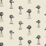 Stockyard No. 17 Wallpaper with a windmill pattern.