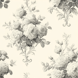 Sepia bloom wallpaper with floral pattern and leafy accents.