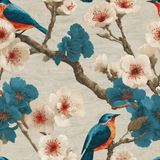Porcelain Ember Blossom Wallpaper