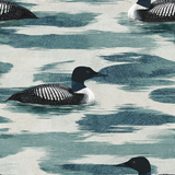 Loon Haven wallpaper with loon and water pattern.