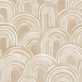 Neutral tone arched wallpaper from Archipelago with layered striped pattern and textured background.

