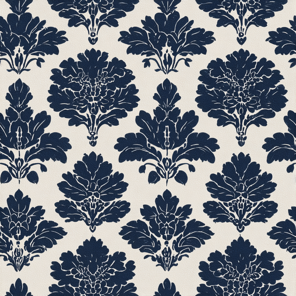 Indigo Parterre Wallpaper