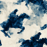 Indigo steeplechase wallpaper with horse racing pattern.

