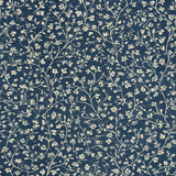 Blue Inkwash Brambletrail Wallpaper with botanical floral pattern on a textured background.