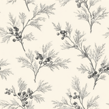 Saint Juniper Wallpaper featuring twigs and berries pattern.
