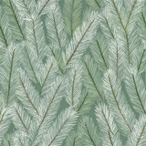 Green Evergreen Vale wallpaper with pine needle pattern.