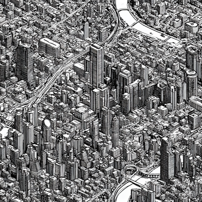 Bayou City Blueprint Wallpaper