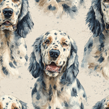 Dog print wallpaper with watercolor painting effect.