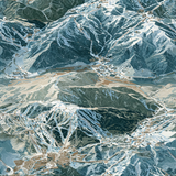 Elevation wallpaper of mountain ranges, detailed with ski trails and peaks, along snowy slopes.
