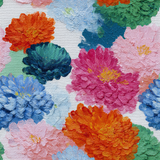 Floral chrysanthemum sonata wallpaper with textured paint effect.