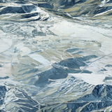 Landscape wallpaper with muted tones, snowy textures, and fine brushstrokes.
