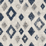 Diamond pattern wallpaper in blue and gray with a woven texture.