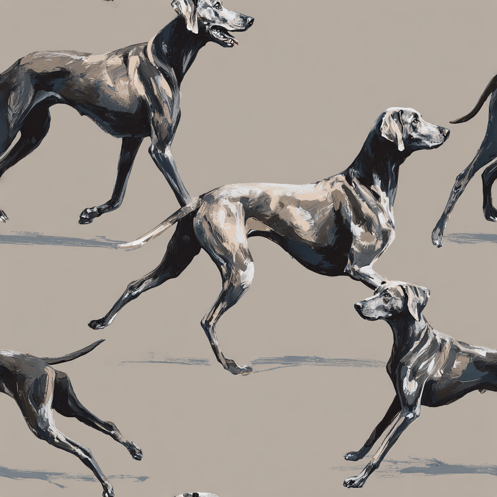 Gray Argent Run wallpaper with dog pattern.