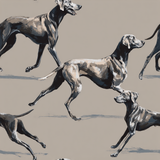 Gray Argent Run wallpaper with dog pattern.